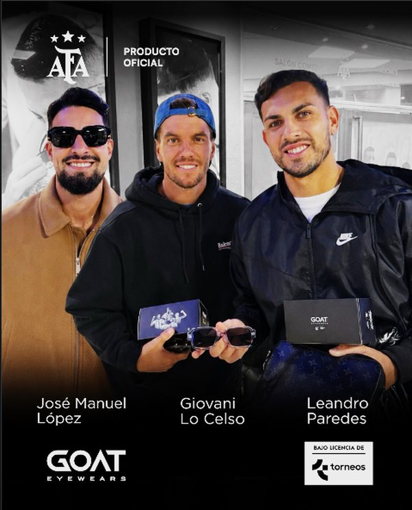 Jugadores de la Selección argentina con productos GOAT AFA Producto Oficial